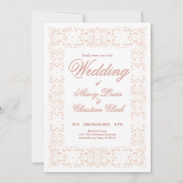 Invitación Personalizado elegante boda de encaje blanco