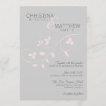 Personalizado elegante Boda Rubor Rosa Rosa Gray V