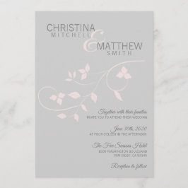 Invitación Personalizado elegante Boda Rubor Rosa Rosa Gray V