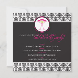 Invitación :personalizado: Elegante Fiesta de cócteles Damask