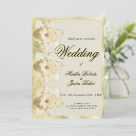 Invitación Personalizado elegante flor de Narciso con marco d