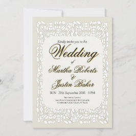 Invitación Personalizado elegante moderno encaje blanco ornam