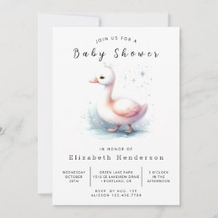 Invitación Personalizado elegante Swan Baby Shower