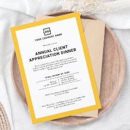 Invitación Personalizado Empresa Fiesta corporativo Amarillo