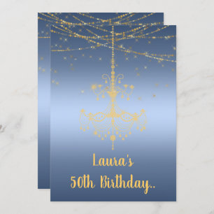Invitación Personalizado en línea ELEGANT CHANDELIER CUMPLEAÑ