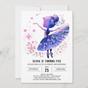 Invitación Personalizado encantada Ballerina Cumpleaños
