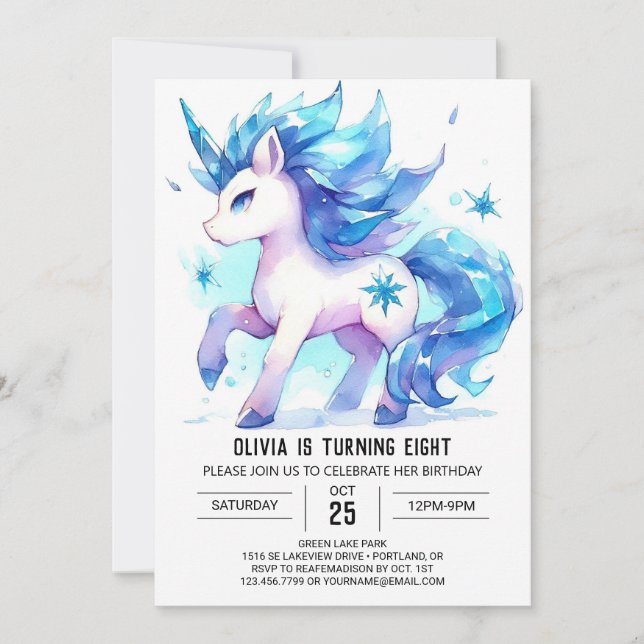 Invitación Personalizado encantado Horse Cumpleaños (Anverso)