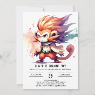 Invitación Personalizado encantado Mono Cumpleaños