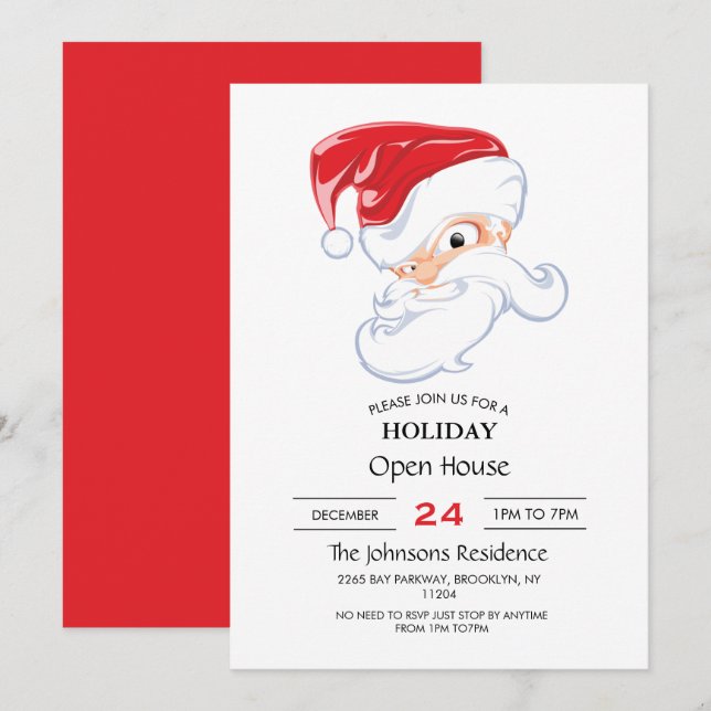Invitación Personalizado enojado de Santa Claus (Anverso / Reverso)