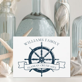 Invitación Personalizado Familia Cruise Ship Wheel Nautical V