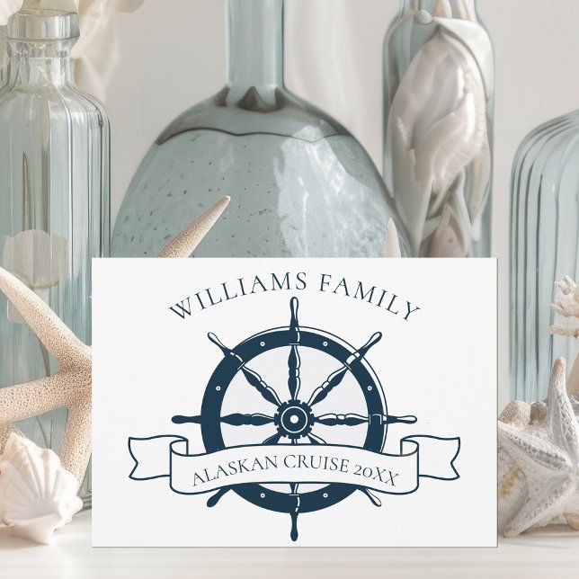 Invitación Personalizado Familia Cruise Ship Wheel Nautical V (Subido por el creador)