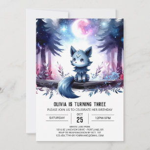 Invitación Personalizado Fantasy Wolf Cumpleaños