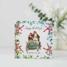 Invitación Personalizado Felices Fiestas Moda Rústica Vintage