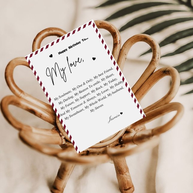 Invitación Personalizado Feliz cumpleaños al marido (Subido por el creador)
