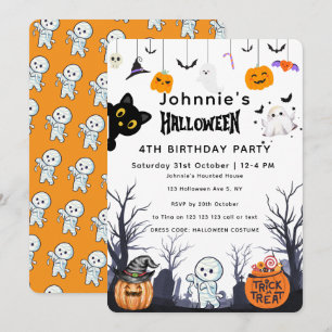 Invitación Personalizado Feliz cumpleaños de Halloween