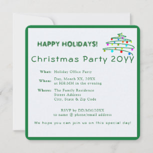 Invitación Personalizado Festividad Diversión Elegante Navida