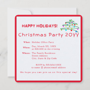 Invitación Personalizado Festividad Moderna Elegante Navidad