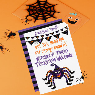 Invitación Personalizado fiesta de araña de Halloween