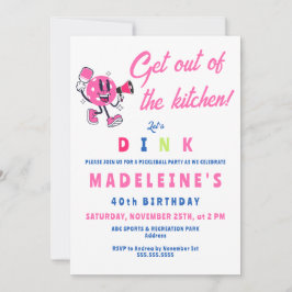 Invitación Personalizado  Fiesta de bolas rosadas Cumpleaños