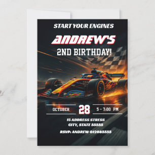 Invitación Personalizado fiesta de cumpleaños de Race Modern 