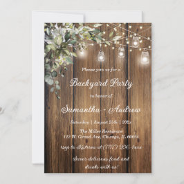 Invitación Personalizado Fiesta de patio trasero con tema rús