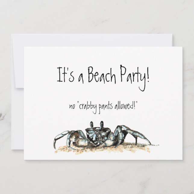 Invitación Personalizado Fiesta de playa no se permiten panta (Anverso)