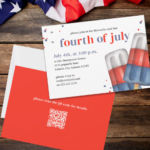 Invitación Personalizado Fiesta del verano del 4 de julio