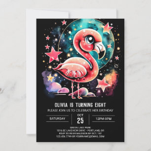 Invitación Personalizado Flamingo Cumpleaños Moderno