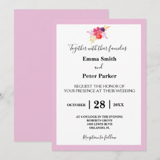 Invitación Personalizado Floral Bouquet Boda