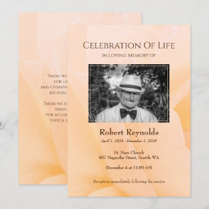 Invitación Personalizado Floral Photo Memorial Service