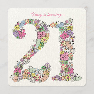 Invitación Personalizado floral primaveral Fiesta de cumpleañ