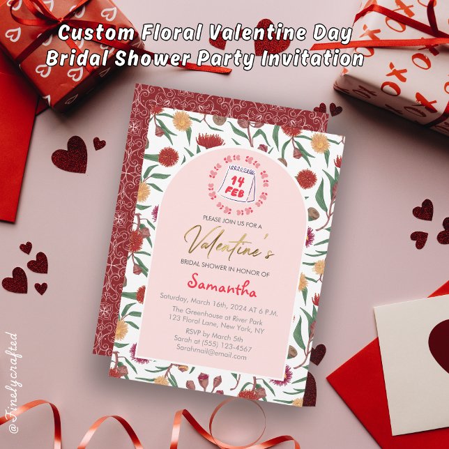Invitación Personalizado Floral Valentine Day Bridal Shower F (Subido por el creador)
