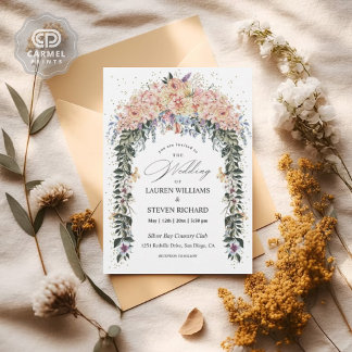 Invitación Personalizado Flores Pastel rosa blanco Gate Premi