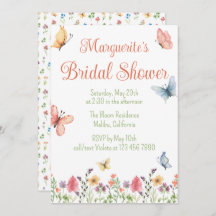 Personalizado Flores silvestres y mariposas ducha 