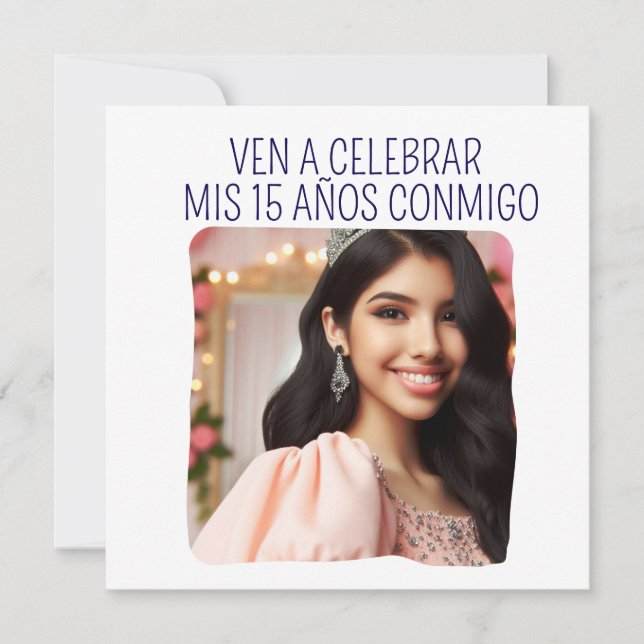 Invitación Personalizado Foto 15 cumpleaños indonesio (Anverso)