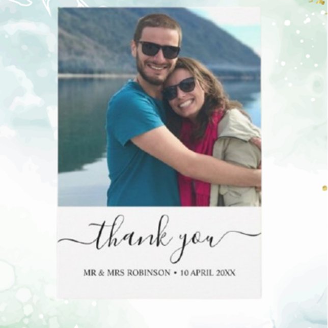 Invitación Personalizado Foto Boda relajado gracias (Personalize your message and show your gratitude today!)