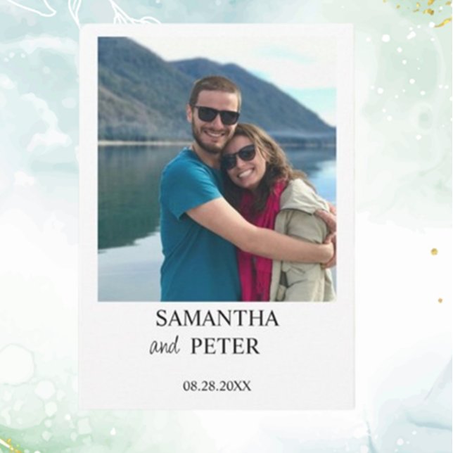 Invitación Personalizado Foto Boda relajado moderno (Create a heartfelt celebration with our custom photo modern relaxed wedding invitation. )