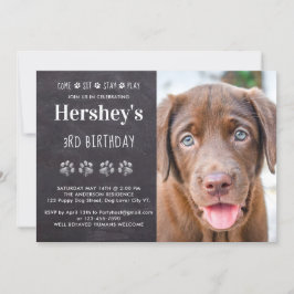Invitación Personalizado Foto Cachorro de cumpleaños de perro