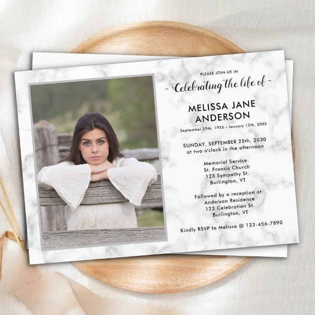 Invitación Personalizado Foto Celebración Del funeral De La V (Subido por el creador)