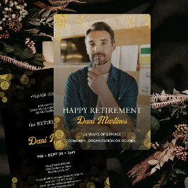 Invitación Personalizado Foto Confetti  Fiesta de Jubilación 