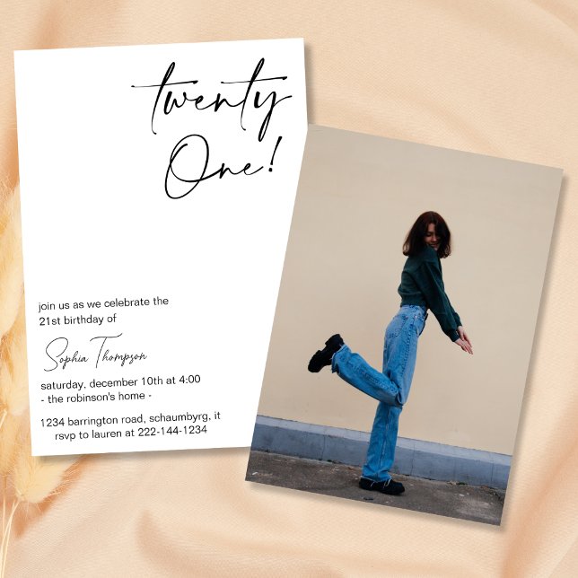 Invitación Personalizado foto en blanco y negro 21 Fiesta de  (Subido por el creador)
