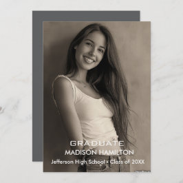 Invitación Personalizado Foto: fiesta de graduación en blanco