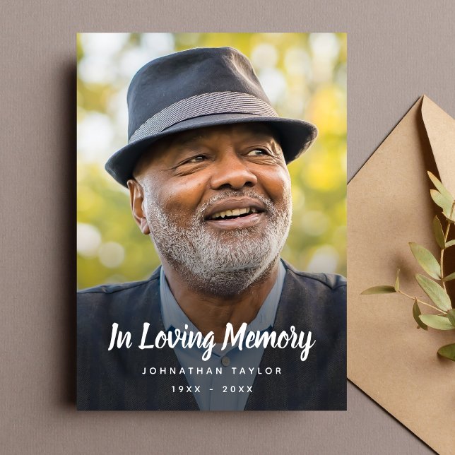 Invitación Personalizado Foto Homenaje conmemorativo personal (Photo Memorial Card)