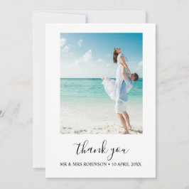 Invitación Personalizado Foto Modern Beach Wedding gracias