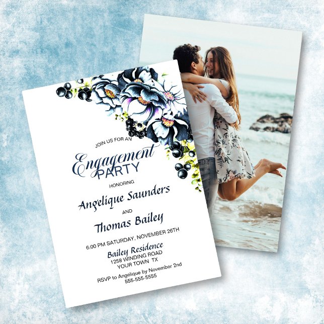 Invitación Personalizado Foto: Partido de compromiso floral g (Subido por el creador)