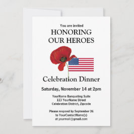 Invitación Personalizado Foto Patriótico Veteranos de los Est