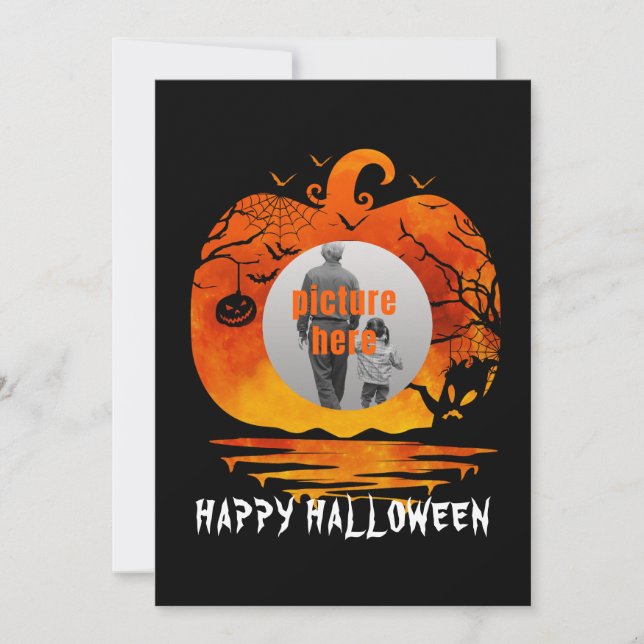 INVITACIÓN PERSONALIZADO FOTO PUMPKIN HALLOWEEN GIFES (Anverso)