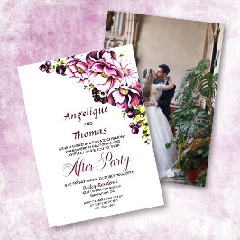 Invitación Personalizado Foto Rustic Pink Floral Wedding
