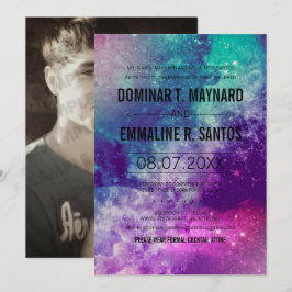 Invitación Personalizado Foto Smokey Galaxy Wedding Invitació