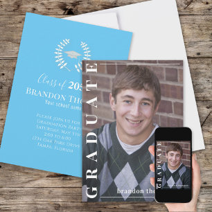 Invitación Personalizado fotográfico del Partido de Graduació